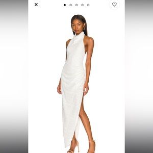 Samba gown in white sequin